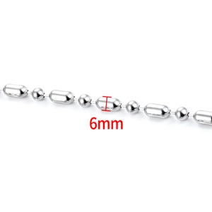 6mm stainless steel ball and cylinder chain for DIY jewelry making and necklaces
