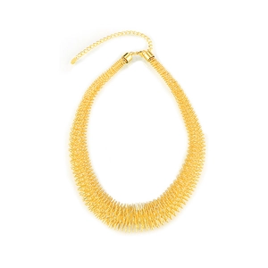 Gold plated titanium steel geometric spring spiral chain necklace with lobster clasp