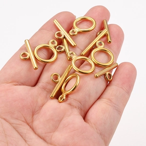 Fermoirs à bascule OT en acier inoxydable doré poli pour création de bijoux DIY