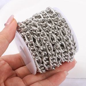 Gepolijst zilver 3:1 roestvrijstalen kettingrol voor DIY sieraden maken en kettingen