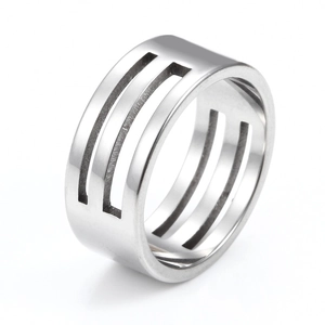 Herramienta abridor de anillos de acero inoxidable pulido con ranuras para joyería DIY
