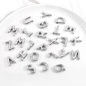 Golden balloon style stainless steel alphabet pendants for DIY necklaces and jewelry