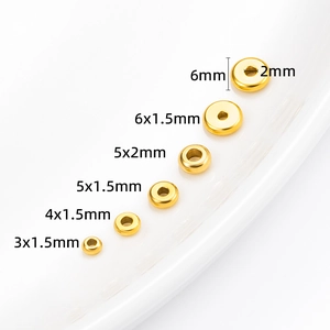 18K gold plated stainless steel spacer beads in various sizes for DIY jewelry making