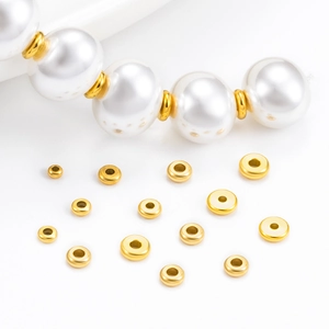 Stainless Steel 18K Gold Plated Spacer Beads DIY Jewelry Making Accessories Smooth Polished Metal Findings Jewelry Beads