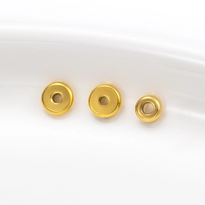 Polished 18K gold-plated stainless steel spacer beads for DIY jewelry making