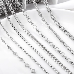 Stainless Steel DIY Jewelry Chain For Necklace Bracelet Making Clover Cuban Box Link Chain For Handmade Crafts Accessories