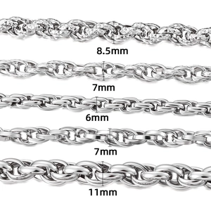 Gepolijste roestvrijstalen kettingen in diverse maten voor DIY-sieraden maken