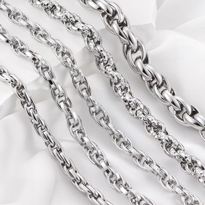 Roestvrijstalen DIY Ketting Voor Sieraden Maken Ovale Dubbel Geweven Gedraaide Schakelketting Accessoire Voor Ketting Armband