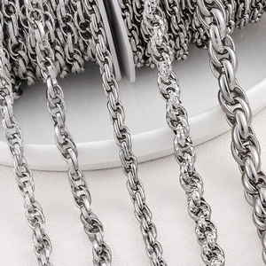 Gepolijste roestvrijstalen touw en ovale schakelkettingen voor DIY-sieraden maken