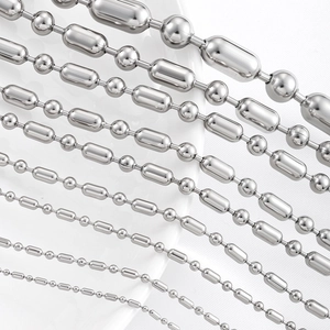 Polished Stainless Steel Ball And Barrel Chain For DIY Jewelry Making Necklace Bracelet Pant Phone Accessories Unisex Metal Chain