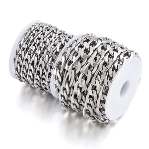 Rollos de cadena de eslabones cubanos de acero inoxidable para joyería DIY y collares