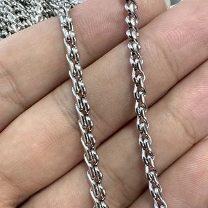 Poliertes silbernes Gliederkette aus Edelstahl für DIY-Schmuckherstellung und Accessoires
