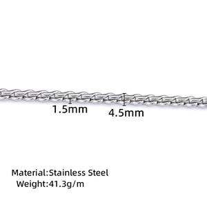 Poliertes Edelstahl-Panzerketten-Glied 4,5mm Breite 1,5mm Dicke für DIY-Schmuckherstellung