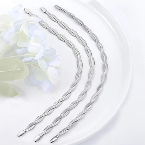 Stainless Steel Braided Double Layer Blade Snake Chain Bracelet For Women Men Minimalist DIY Jewelry Making Accessories