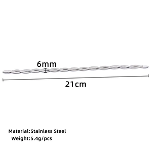 6mm silver braided stainless steel snake chain bracelet with 21cm length for DIY jewelry