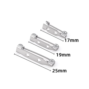 Spille da balia in acciaio inossidabile argento da 17mm, 19mm e 25mm per creazione gioielli
