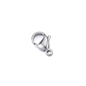 Fermoir mousqueton en acier inoxydable poli argenté pour la création de bijoux et colliers