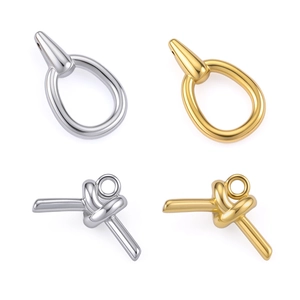 Poliertes Edelstahlknoten- und Tropfen-Set für DIY-Schmuckherstellung in Gold und Silber