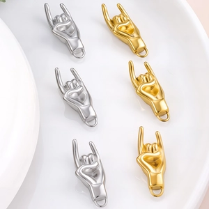 304 Roestvrij Staal Rock Hand Hanger Sign Of The Horns Gebaar DIY Sieraden Maken Accessoire Voor Ketting Armband Charm