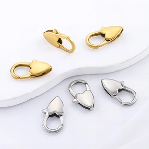 Chiusura a Moschettone a Forma di Cuore in Acciaio Inossidabile Lucido per Creazione Gioielli Fai-da-te Chiusura Connettore a Cuore per Accessori Donna