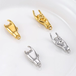 Gepolijste roestvrijstalen rock-handhangers in goud en zilver voor doe-het-zelf sieraden