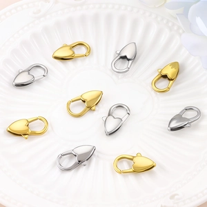 Chiusure a moschettone a cuore da 20mm lucide in oro e argento per accessori gioielli DIY