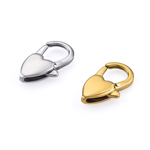 Chiusure a moschettone a cuore da 20mm in oro e argento per la creazione di gioielli