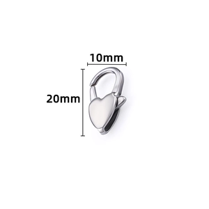 Chiusura a moschettone a cuore da 20mm in acciaio inox per gioielli fai-da-te