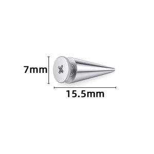 Punk style stainless steel cross screw cone charm for DIY jewelry making 15.5mm size