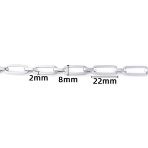 Catena a graffetta in argento acciaio inossidabile con maglie 22mm per gioielli fai da te