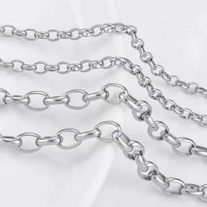 Catena a Maglie di Künstliche Perle Ovali in Acciaio Inossidabile 304 Per Creazione Gioielli Fai-da-te Catena Rolo Lucidata per Collane