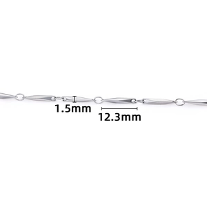 Diamond-shaped stainless steel jewelry chain links for DIY necklaces and bracelet making