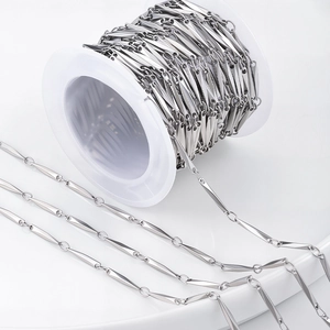 Spool of silver rhombus stainless steel DIY jewelry chain for necklaces and bracelets