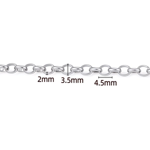 Catena in acciaio inossidabile argento per creazione gioielli fai da te in varie misure