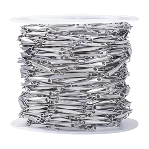 DIY silver stainless steel diamond shape chain link for handmade necklaces jewelry