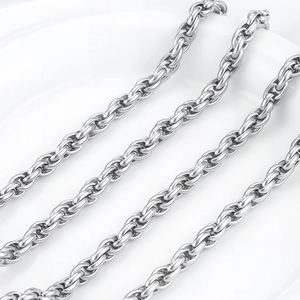 Hochwertige silberne Edelstahl-Gliederkette für DIY-Schmuck und Accessoires im Weizen-Stil