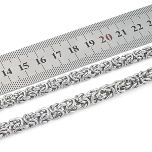 Handmade Byzantine stainless steel keel chain for men featuring a 10mm woven design