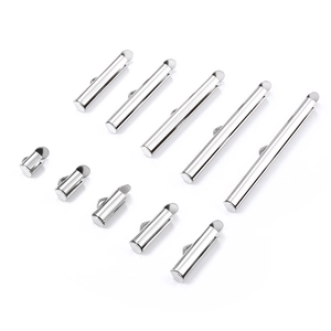 Fermoirs tubes coulissants en acier inoxydable poli pour bijoux multi-rangs DIY