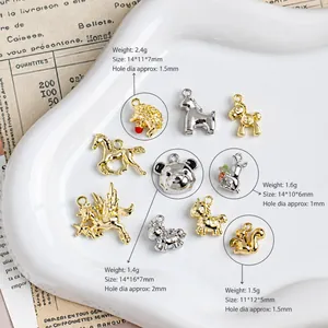 Assorted alloy animal charms in gold and silver finish for DIY jewelry making