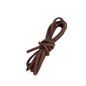 Dark brown suede cord roll for DIY jewelry weaving with soft brushed leather texture