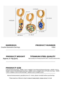 Größentabelle für Evil Eye Anhänger und Gewichte von Titanstahl-Ohrringen im Detail