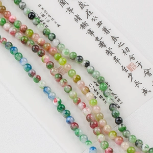 Vibrant 4-12mm natural jade beads for DIY jewelry making in green pink and blue