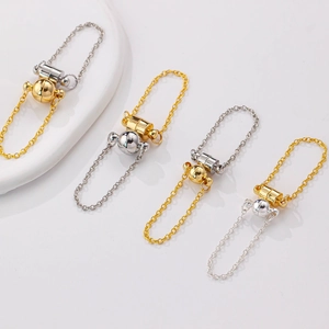 Cierres Magnéticos de Joyería de Cobre Con Cadena de Seguridad Chapado en Oro 14k 18k Conectores Collar Pulsera Accesorios Joyería DIY