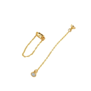 Cierre magnético bañado en oro de 14k con cadena de seguridad para collares y pulseras