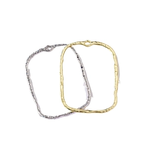 Textured irregular rectangular metal pendants in gold and silver for DIY jewelry making