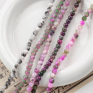 Handmade 4-12mm natural persian jade beads with oil painting texture for jewelry making