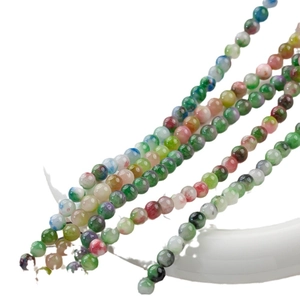 Mixed color natural jade beads for DIY jewelry making in smooth 4mm to 12mm round shapes