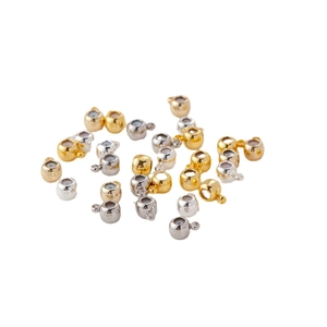 Perle scorrevoli in rame placcato oro 14K e argento con anellini per gioielli fai da te