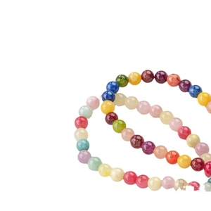 Polished natural stone beads in assorted colors for DIY necklace and bracelet crafting