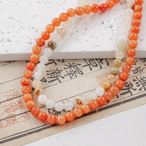 Natural yellow jade round beads necklace featuring smooth translucent 6-8mm agate stones